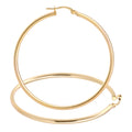 9K Yellow Gold Plain 43mm Hoop Earrings