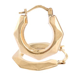 9K Yellow Gold 20mm Faceted Hoop Earrings