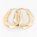 9K Yellow Gold 20mm Faceted Hoop Earrings