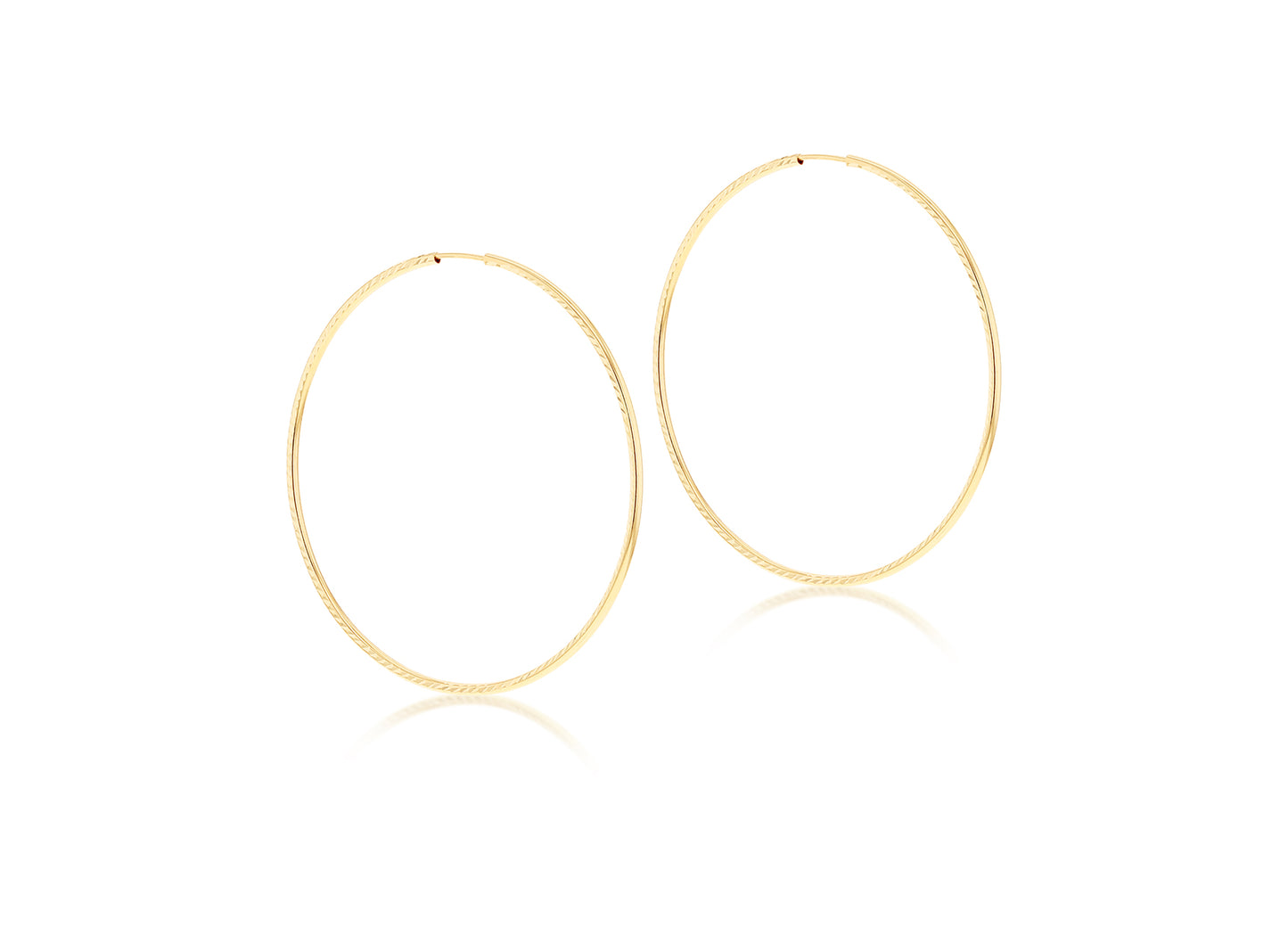9K Yellow Gold Slim DC Hoop Earrings