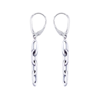 9ct White Gold Chain Drop Earrings