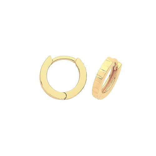 9ct Yellow Gold DC Hinged Hooped Earrings