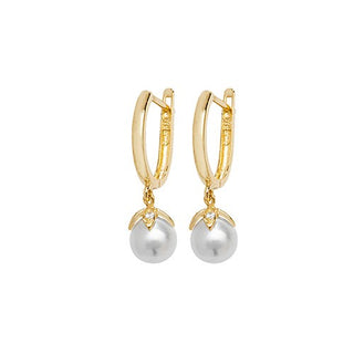 9ct Yellow Gold Pearl Drop Earrings