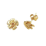 9ct Yellow Gold Rose Stud Earrings