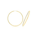 9K Yellow Gold Thin CZ Large Hooped Earrings