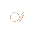9K Rose Gold 30mm Thin Cubic Zirconia Hoop Earrings