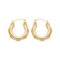 9K Yellow Gold 10mm Faceted Hoop Earrings