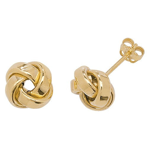 9ct Yellow Gold Knotted Design Stud Earrings