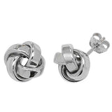 9ct White Gold Knotted Style Stud Earrings