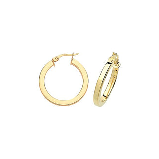 9ct Yellow Gold 20mm Tubular Hooped Earrings