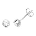 9ct White Gold Bezel CZ Stud Earrings