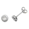 9K White Gold Embedded CZ Stud Earrings