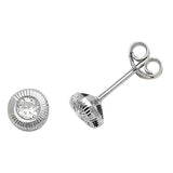 9K White Gold Embedded CZ Stud Earrings