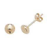 9ct Yellow Gold Button Stud Earrings