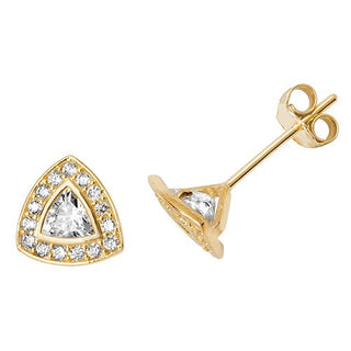 9ct Yellow Gold CZ Stud Earrings