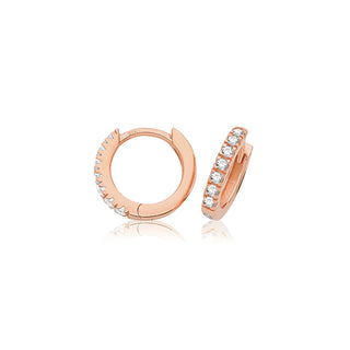 9K Rose Gold Cubic Zirconia Huggies