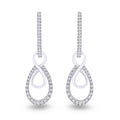 9K White Gold Diamond Drop Infinity Earrings