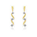 9ct Yellow Gold Three Stone Diamond Twist Earrings
