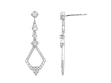 9ct White Gold Diamond Drop Earrings