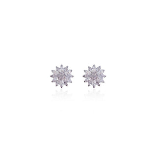 18ct White Gold Diamond Daisy Earrings