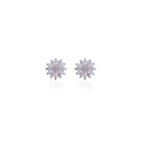 18ct White Gold Diamond Daisy Earrings