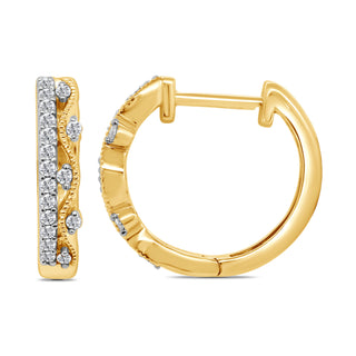 9K Yellow Gold Diamond Wiggle Huggies