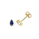 9ct Yellow Gold Pear Sapphire Stud Earrings