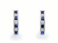 18K White Gold Sapphire & Diamond Huggies