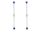 18ct White Gold Sapphire and Diamond Drop Earrings