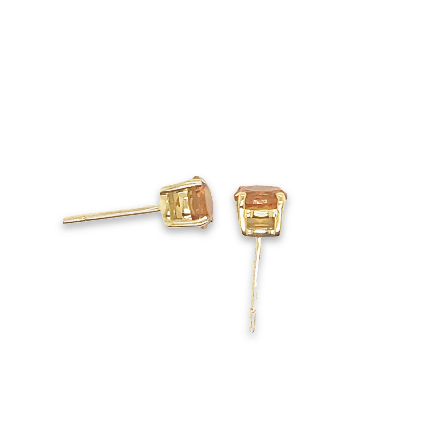 9ct Yellow Gold Round Cut Citrine Stud Earrings