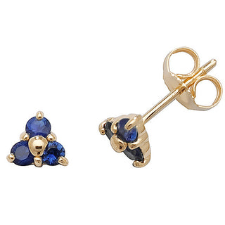9ct Yellow Gold Sapphire Stud Earrings