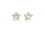9ct Yellow Gold Cubic Zirconia Set Star Stud Earrings