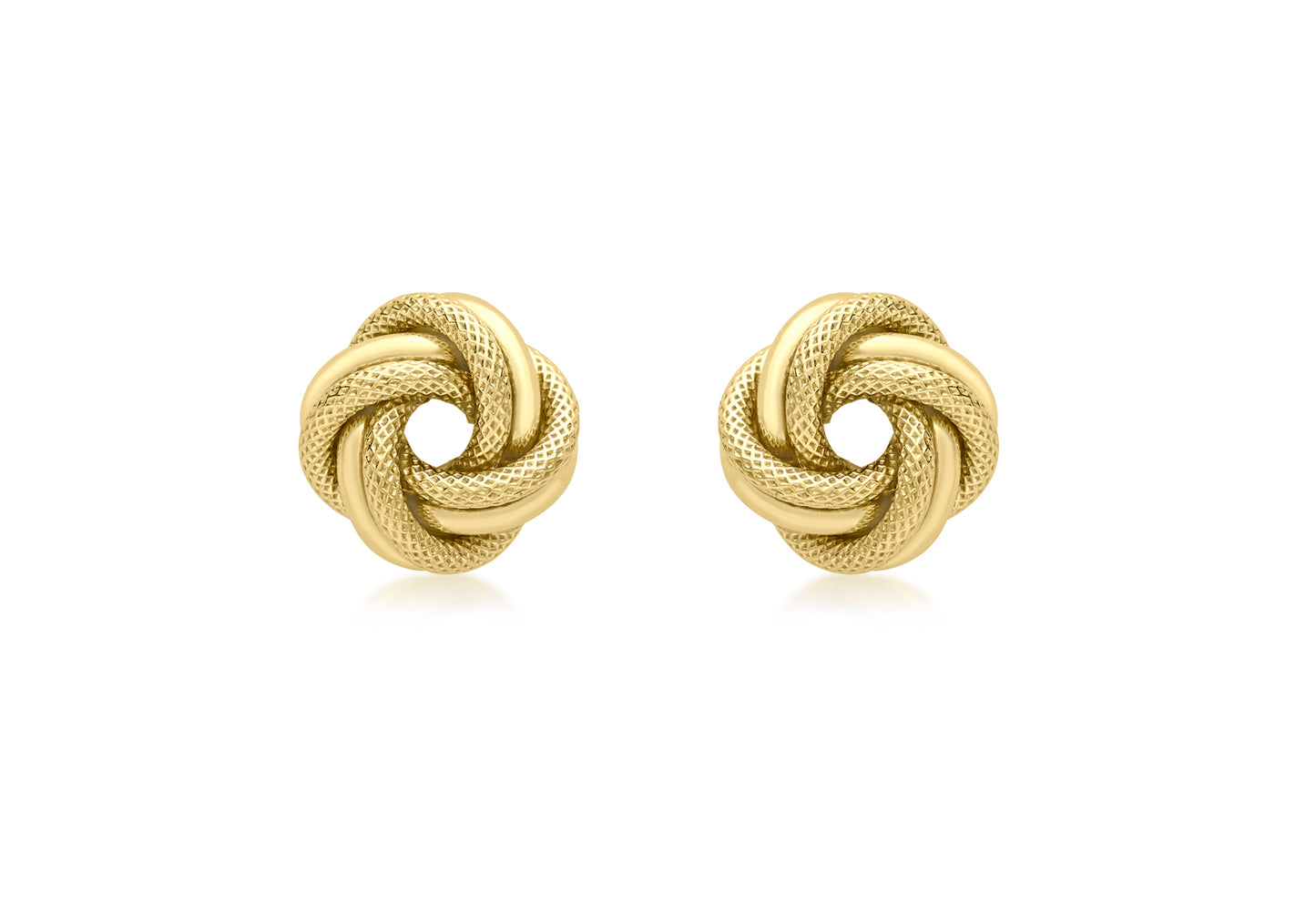 9ct Yellow Gold Double Knot Stud Earrings