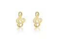 9ct Yellow Gold Treble Clef Stud Earrings