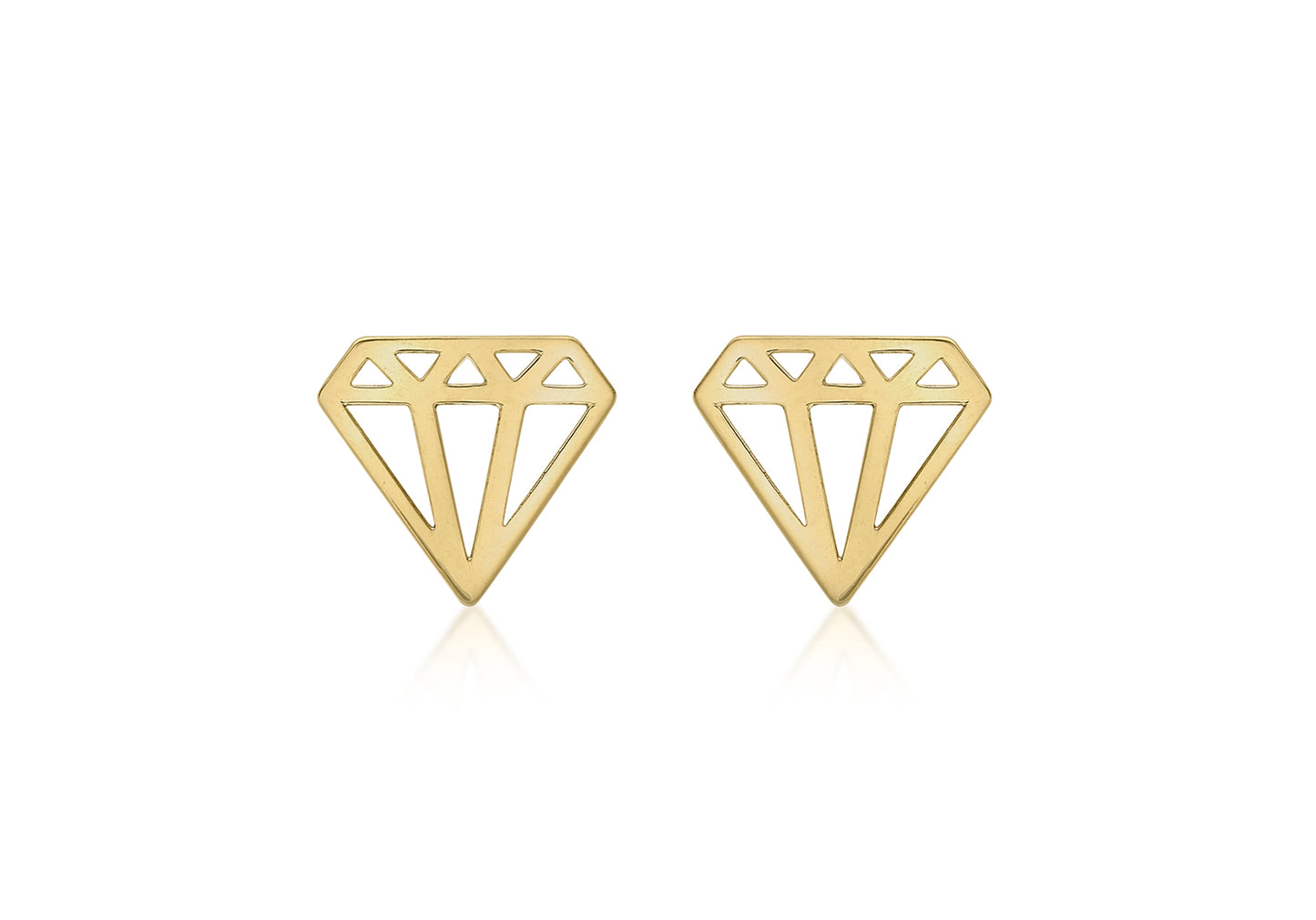 9ct Diamond Yellow Gold  Icon Stud Earrings