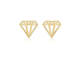 9ct Diamond Yellow Gold  Icon Stud Earrings