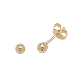 9K Yellow Gold 3mm Ball Stud Earrings