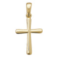9K Yellow Gold Modern Cross Pendant