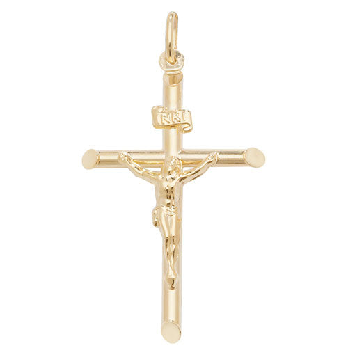 9K Yellow Gold 57mm Crucifix Pendant