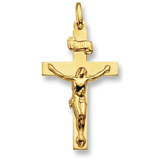 9K Yellow Gold 39mm Crucifix Pendant