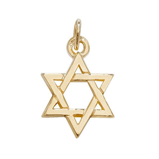 9K Yellow Gold Star of David Pendant