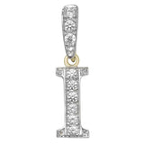 9ct 2-Coloured Gold Cubic Zirconia Initial "I" Pendant