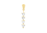 9K Yellow Gold Heart Shape Cubic Zirconia's Tiered