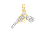 9K Yellow Gold Pistol Pendant