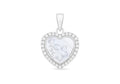 Sterling Silver Cubic Zirconia Set Heart Pendant