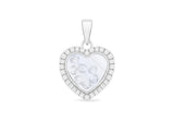 Sterling Silver Cubic Zirconia Set Heart Pendant