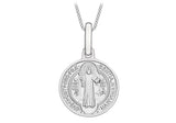 9K White Gold St Benito Medal Pendant
