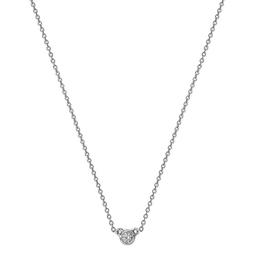 18ct White Gold 0.09ct Diamond Set Necklace