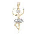 9ct Yellow Gold Cubic Zirconia Set Ballerina Pendant