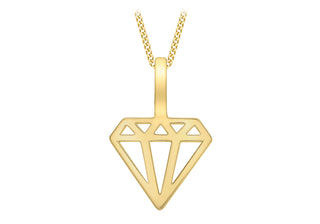 9ct Yellow Gold Diamond Symbol Pendant
